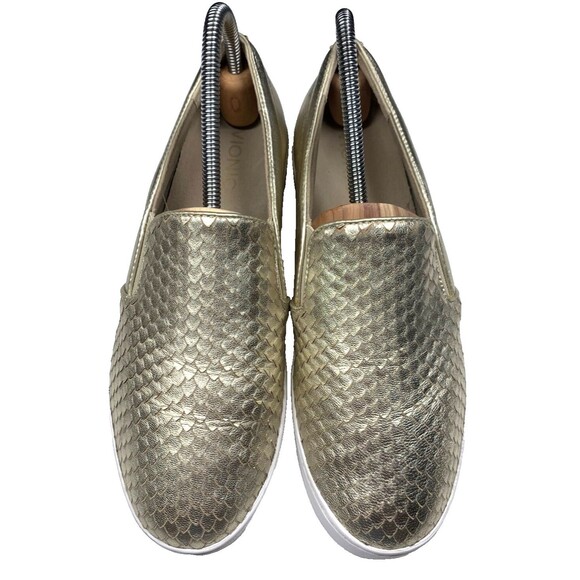 Vionic Sneakers Womens Size 9.5 Champagne Gold Textured Snake 356Midi Slip-on - Picture 9 of 9